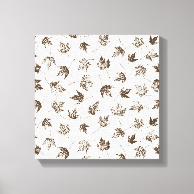 Fall Maple Leaves on cream - seamless pattern. Canvas Print (Front)