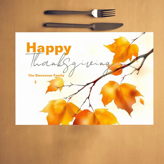 Fall Maple Leaves Thanksgiving Paper Placemat (Creator Uploaded)