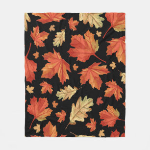 Fall Maple Leaves Thanksgiving Pattern Fleece Blanket