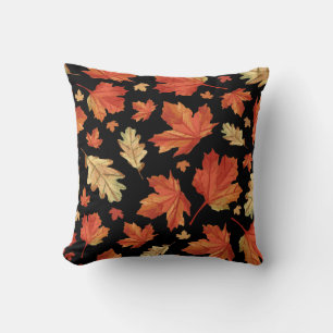 Fall Maple Leaves Thanksgiving Pattern Throw Pillow