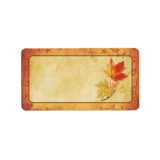 Fall Maple Leaves Wedding Blank Address Labels