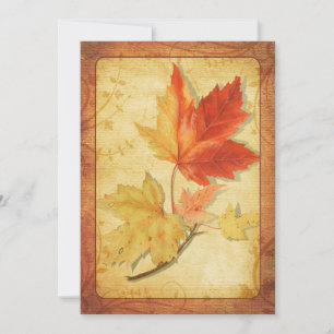 Fall Maple Leaves Wedding Invitation Ver Two