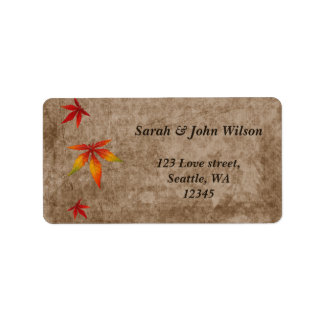 fall maple leaves wedding ,return address label