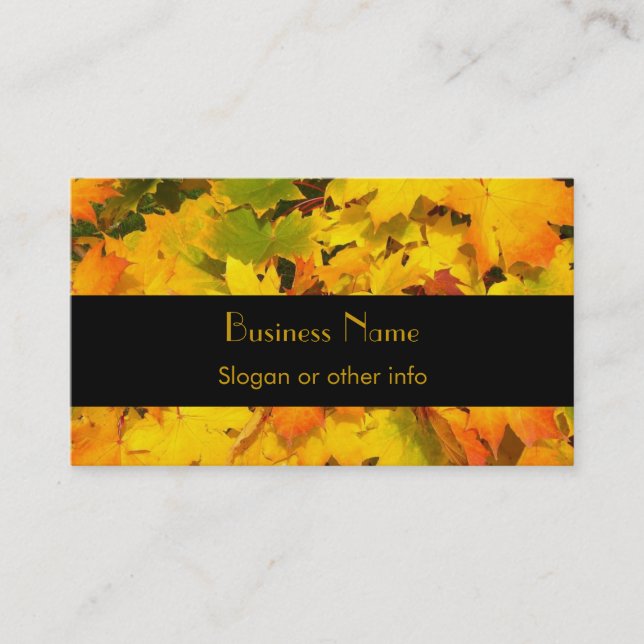 Fall Maple Leaves with Autumn Colors Business Card (Front)
