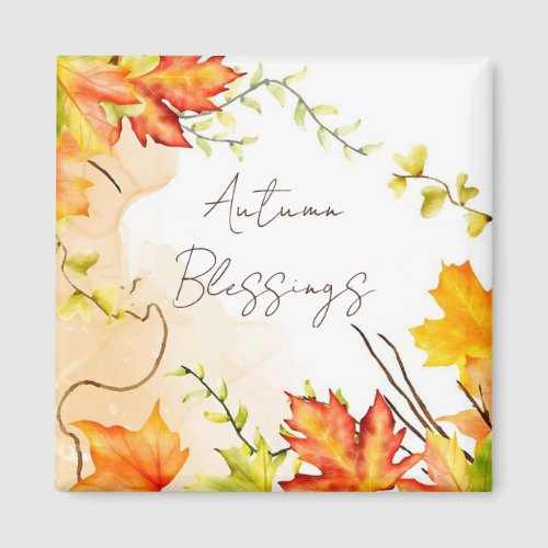 Fall maple leaves with custom text   magnet