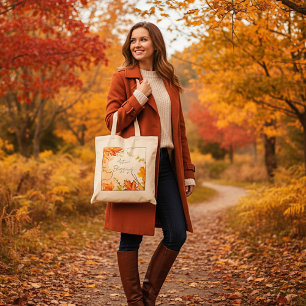 Fall maple leaves with custom text   tote bag