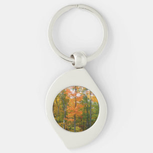 Fall Maple Trees Autumn Nature Photography Keychain