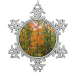Fall Maple Trees Autumn Nature Photography Snowflake Pewter Christmas Ornament