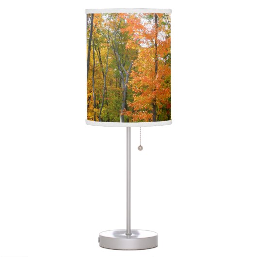 Fall Maple Trees Autumn Nature Photography Table Lamp (Left)