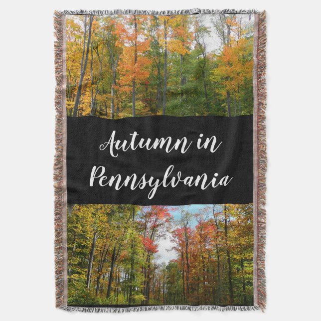 Fall Maple Trees Autumn Nature Photography Throw Blanket (Front Vertical)