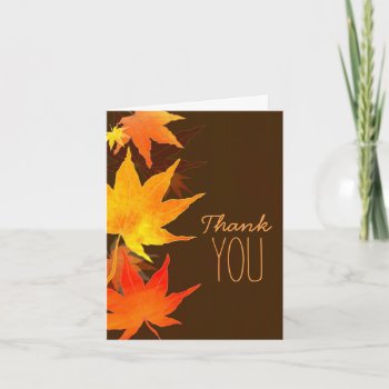 Fall Maple Wedding Celebration Thank You Card by BridalHeaven at Zazzle
