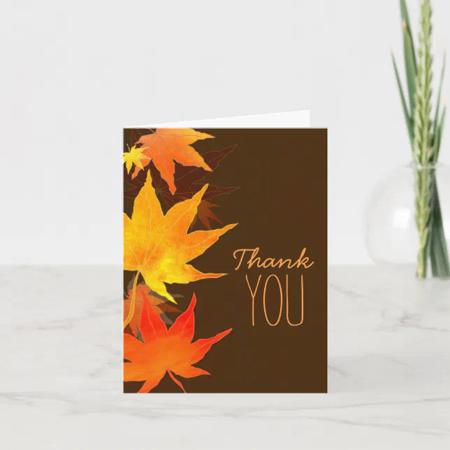 Fall Maple Wedding Celebration Thank You Card | Zazzle