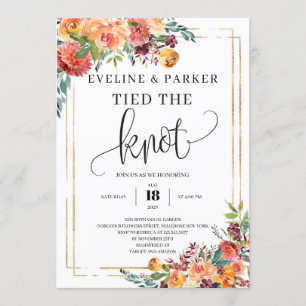 Fall Marigold tied the knot elopement invitation