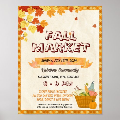 Fall Market Festival event template Poster