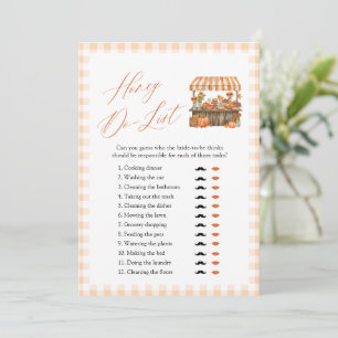 Fall Market Honey Do List Bridal Shower Game Invitation