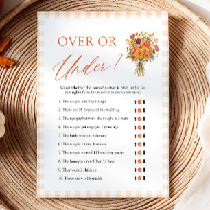 Fall Market Over or Under Bridal Shower Game Invitation