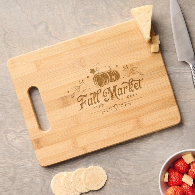 Fall Market Pumpkin Patch | Farmhouse Engraved Cutting Board (Cheese)
