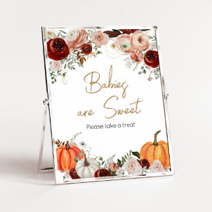 Fall Marsala Burgundy Pumpkin Babies are Sweet Poster
