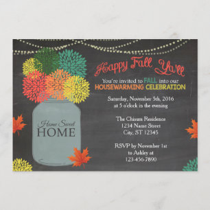 Fall Mason Jar Housewarming Invitation