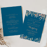 Fall Meadow Wild Floral Front &amp; Back Wedding Invitation