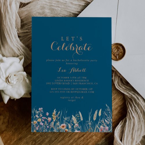 Fall Meadow Wild Floral Let's Celebrate Party