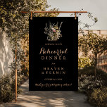 Fall Meadow Wild Floral Rehearsal Dinner Welcome  Poster<br><div class="desc">This fall meadow wild floral rehearsal dinner welcome poster is perfect for a rustic wedding rehearsal. The design features pink,  blush,  yellow meadow wild flowers and brown pampas grass assembled in a seamless and delightful floral bouquets,  evoking natural beauty.</div>