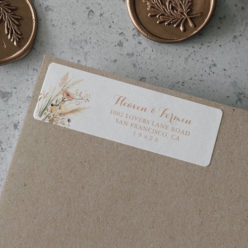 Fall Meadow Wild Floral Return Address Label