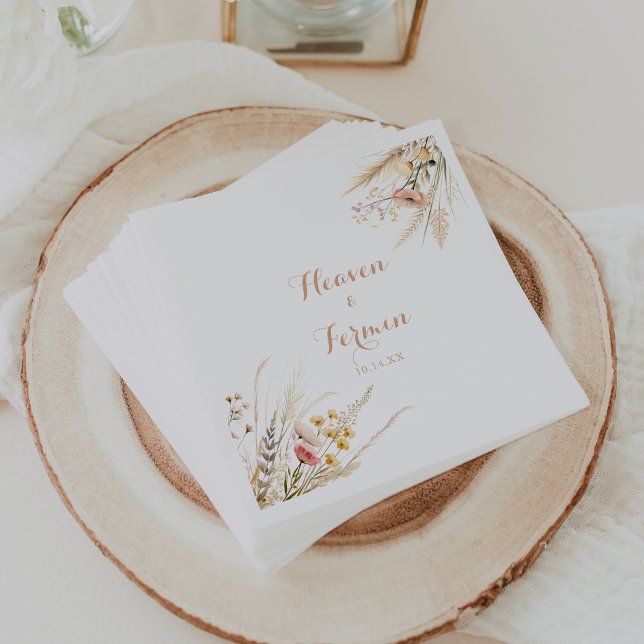 Fall Meadow Wild Floral Wedding  Napkins (Creator Uploaded)