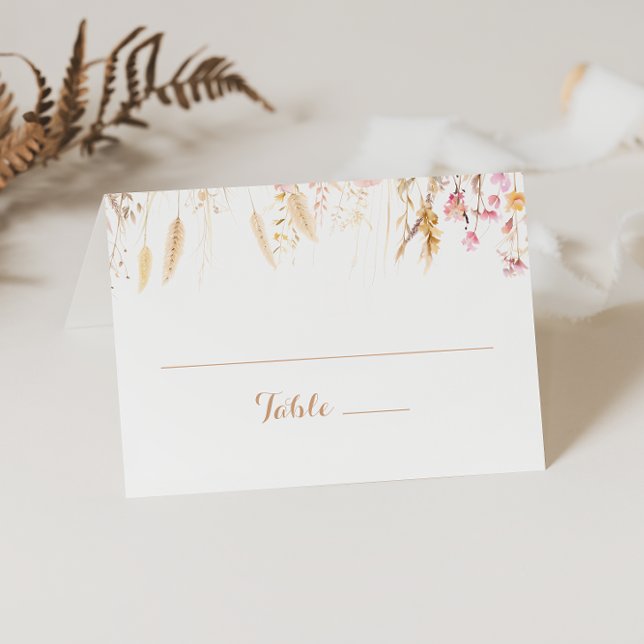 Fall Meadow Wild Floral Wedding Place Card (Creator Uploaded)