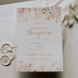 Fall Meadow Wild Floral Wedding Reception Invitation