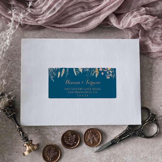 Fall Meadow Wild Floral Wedding RSVP Address Label (Creator Uploaded)