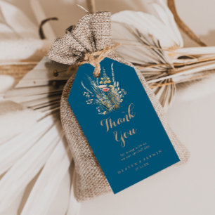 Fall Meadow Wild Floral Wedding Thank You Gift Tags