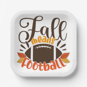 Fall Means Football Paper Plates