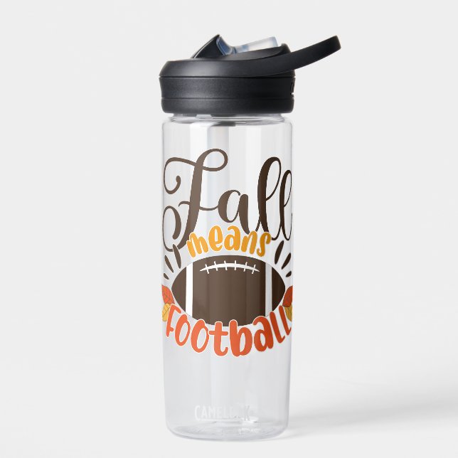 Fall Means Football Water Bottle (Left)