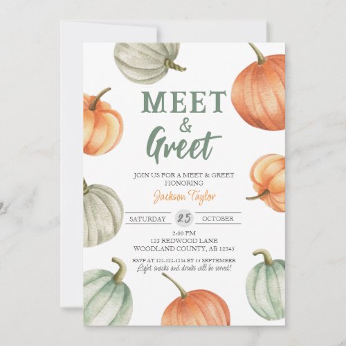 Fall Meet  Greet Pumpkin Baby Announcement