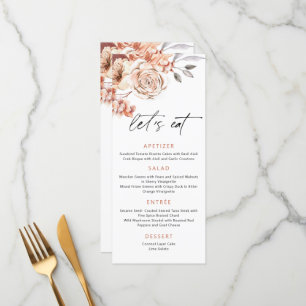 Fall menu, Wedding Menu, Fall Floral Menu