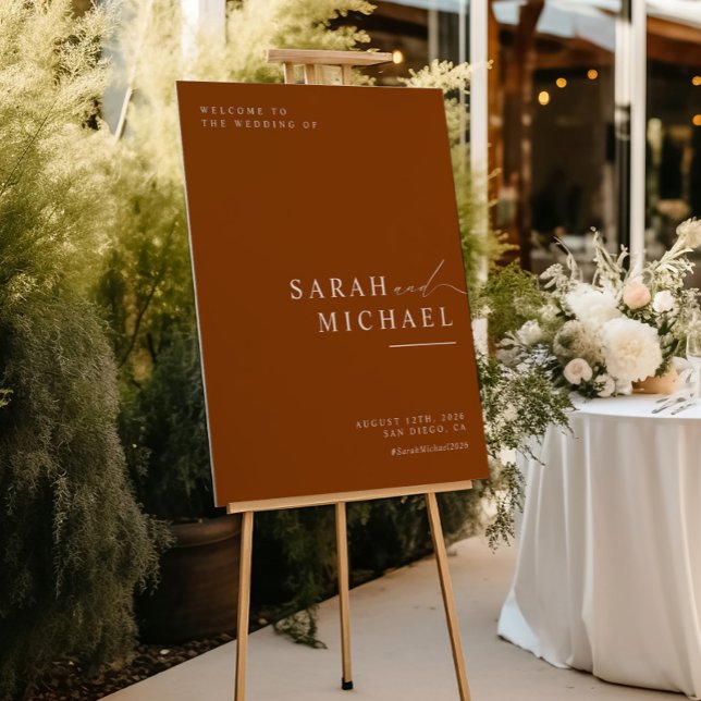 Fall Minimal Modern Script Simple Wedding Welcome Poster (Creator Uploaded)