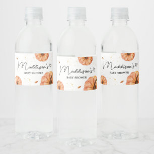 Fall Minimalist Pumpkin Baby Shower Bottle Label