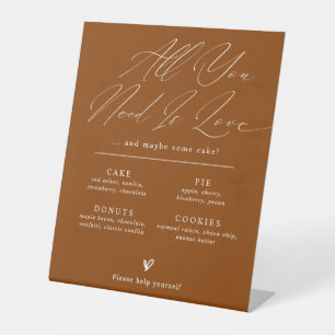 Fall Minimalist Wedding Dessert Bar Menu Sign