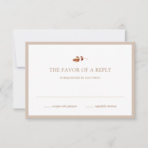 Fall Minimalistic Taupe RSVP Card