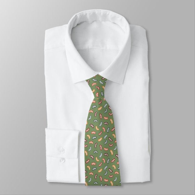 Fall Mitochondria on Sage Neck Tie (Tied)