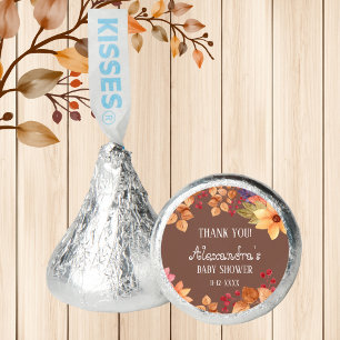 Fall Mocha Autumn Baby Shower Thank You Hershey®'s Kisses®