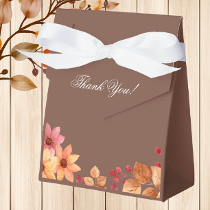 Fall Mocha Autumn Bridal Shower Favor Boxes