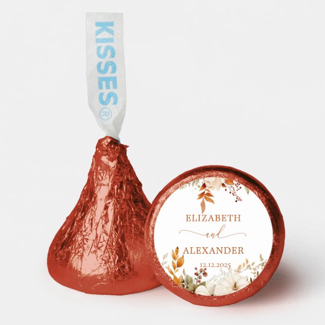 Fall Modern Rustic terracotta Wedding Hershey®'s Kisses® (Front)