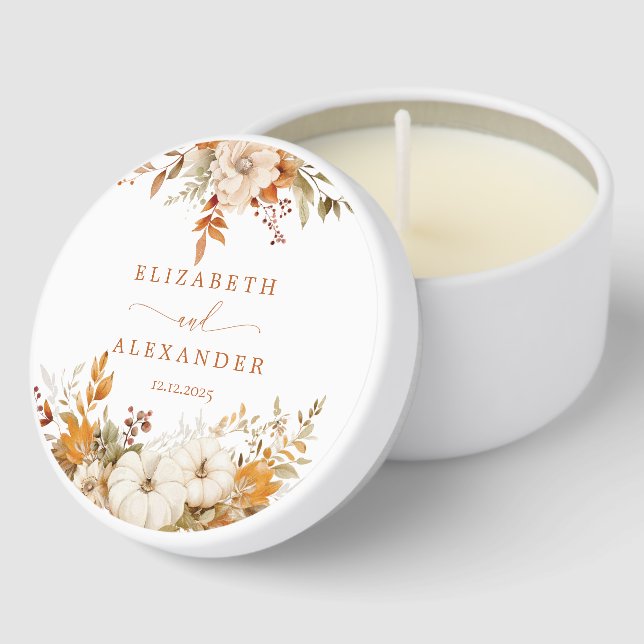 Fall Modern Rustic terracotta Wedding Mini Candle Favors (Corner)