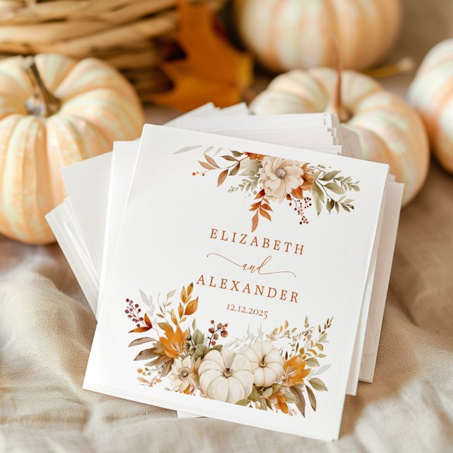 Fall Modern Rustic terracotta Wedding Napkins (Creator Uploaded)
