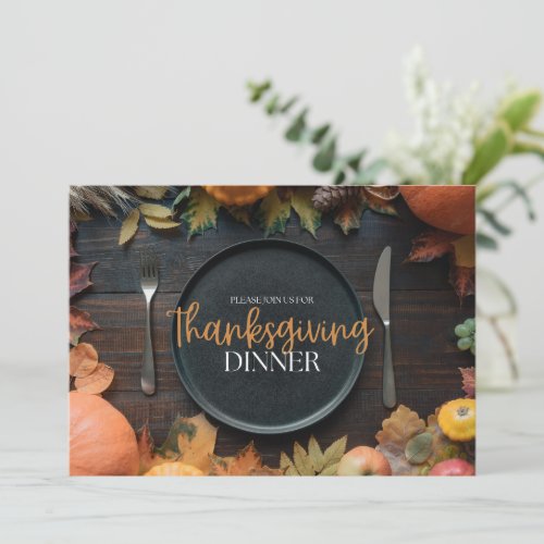 Fall Modern Simplistic Thanksgiving Dinner Invite