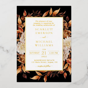 Fall Modern Wedding Foil Invitation