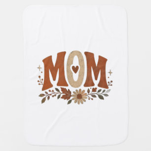 Fall Mom Boho Floral Terracotta Retro Earthy Wildf Baby Blanket