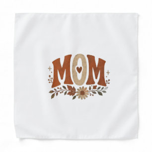 Fall Mom Boho Floral Terracotta Retro Earthy Wildf Bandana